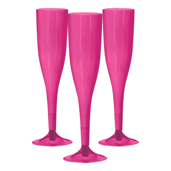 Champagneglas av Plast Rosa - 20-pack