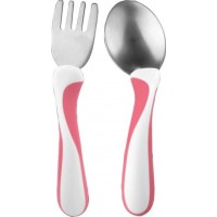 Bambino Starter Sked och Gaffel (Rosa)