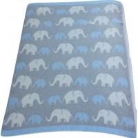 Little Lizzy Organic Babyfilt (Blå Elefant)