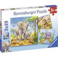 Ravensburger Pussel Vilda djur 3x49-bitar