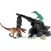 Schleich Dinosauriegrottan och dinosaurier